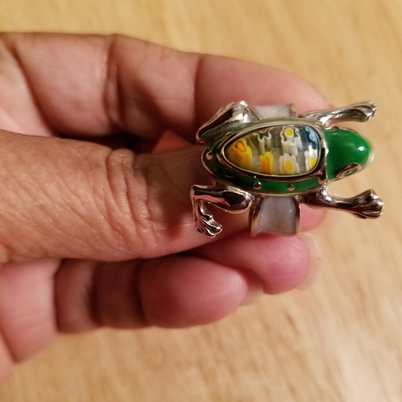 Jewelry - Stainless steel Murano Frog Ring Size 6